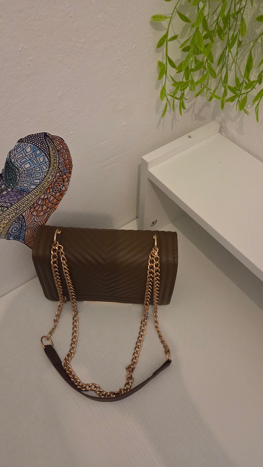 Andrea B Luxe Chocolate Chain Bag