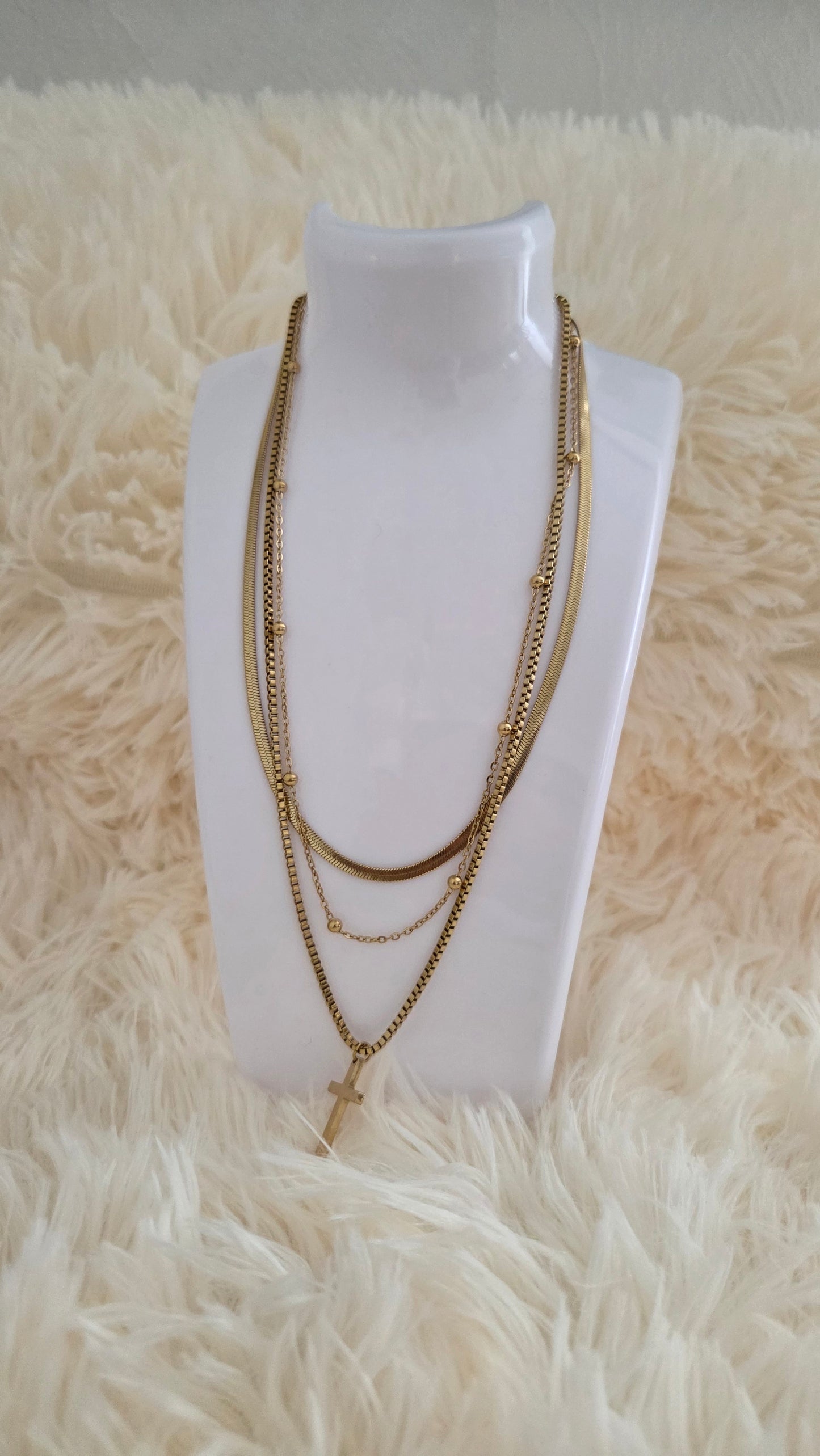 Faith Luxe Layered Cross Necklace
