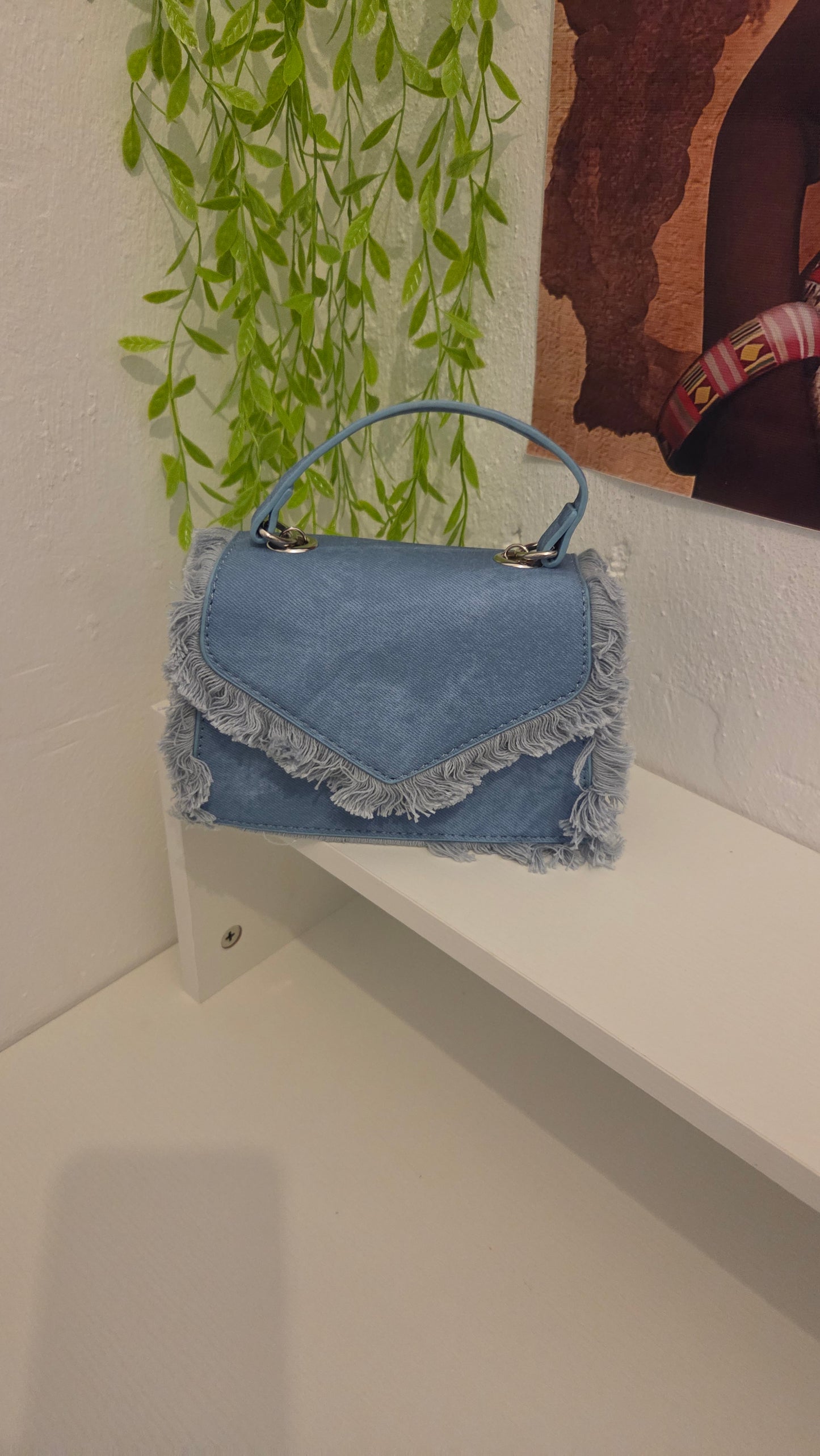 Andrea B Luxe Denim Charm Bag