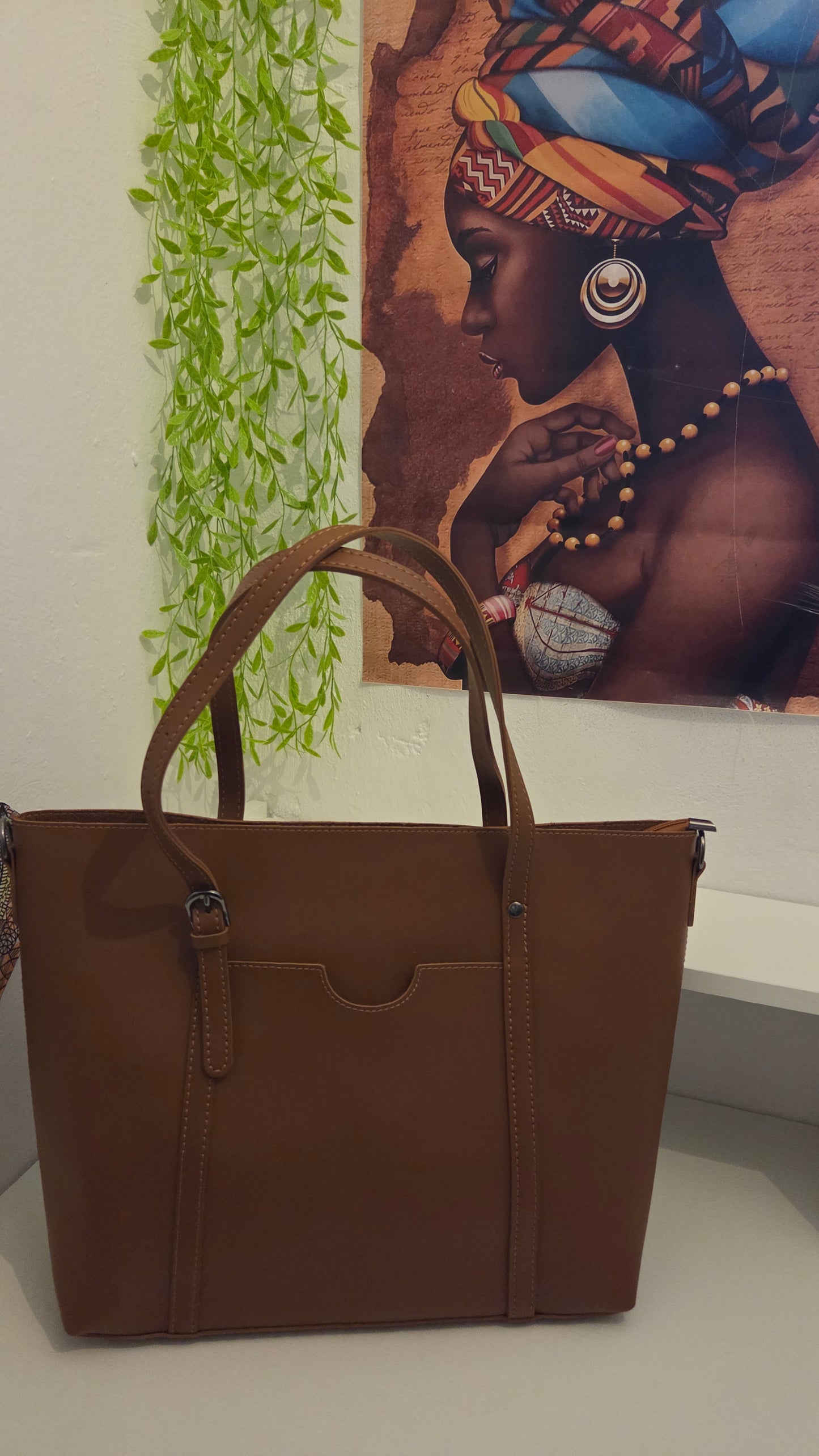 Andrea B  Luxe Olive Gold Accent Handbag