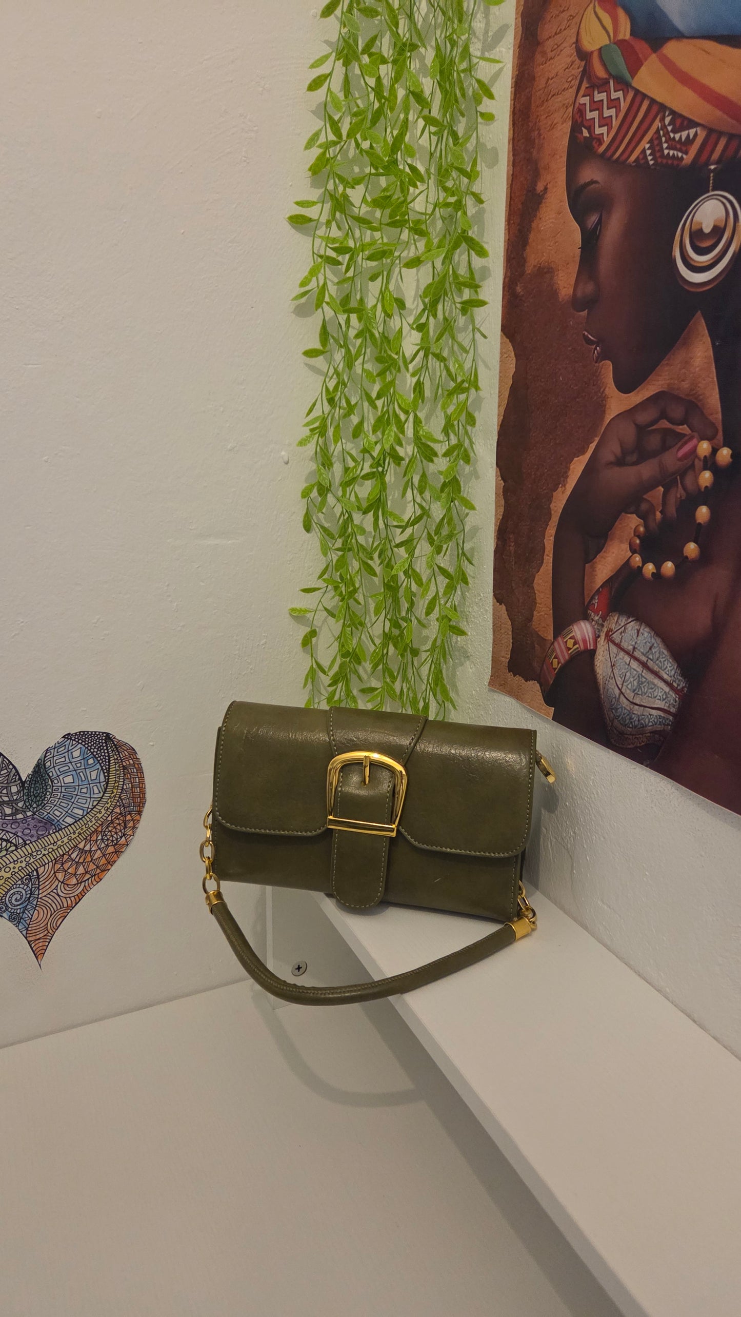 Andrea B Luxe Olive Luxe Crossbody Bag
