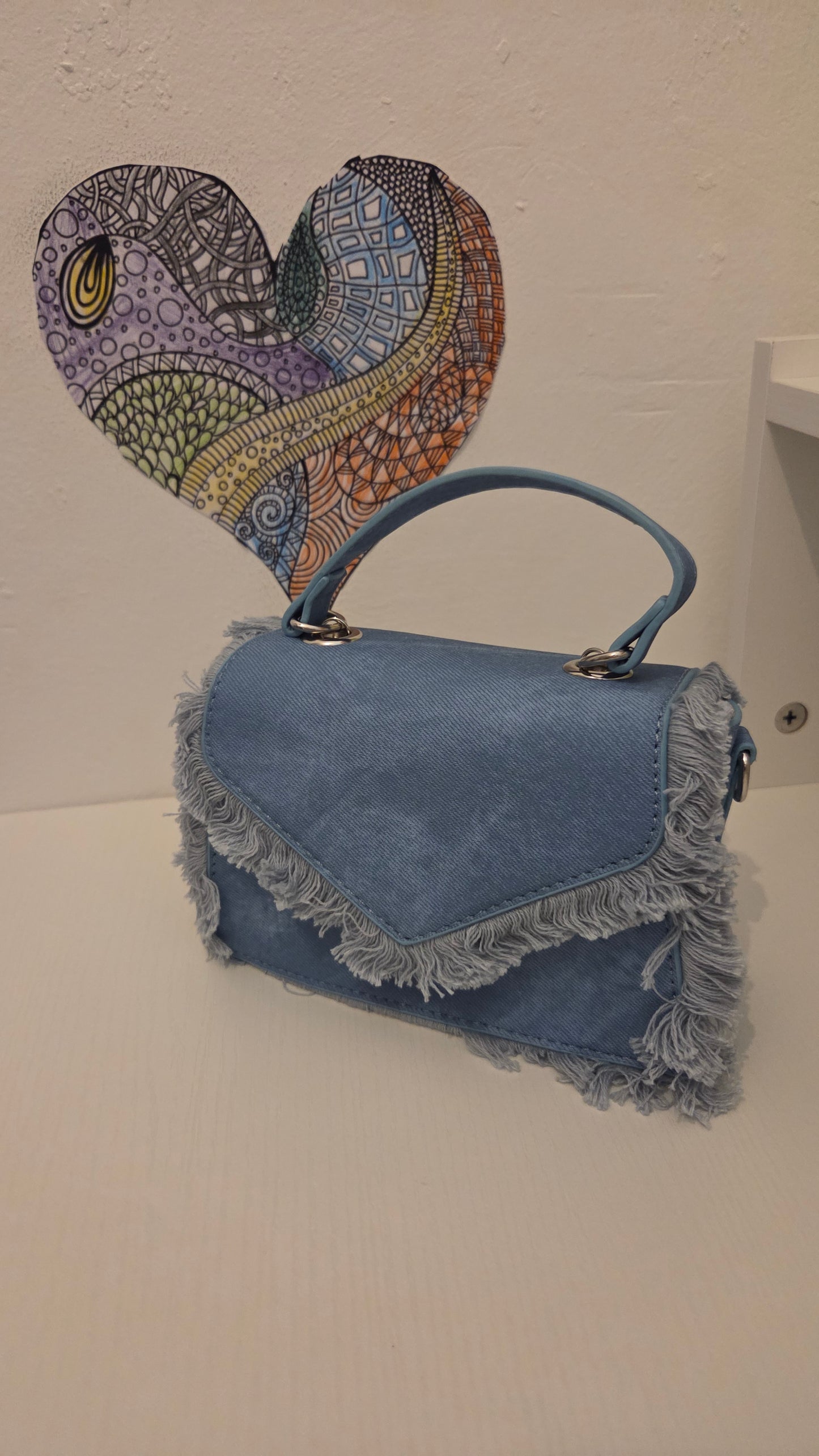 Andrea B Luxe Denim Charm Bag
