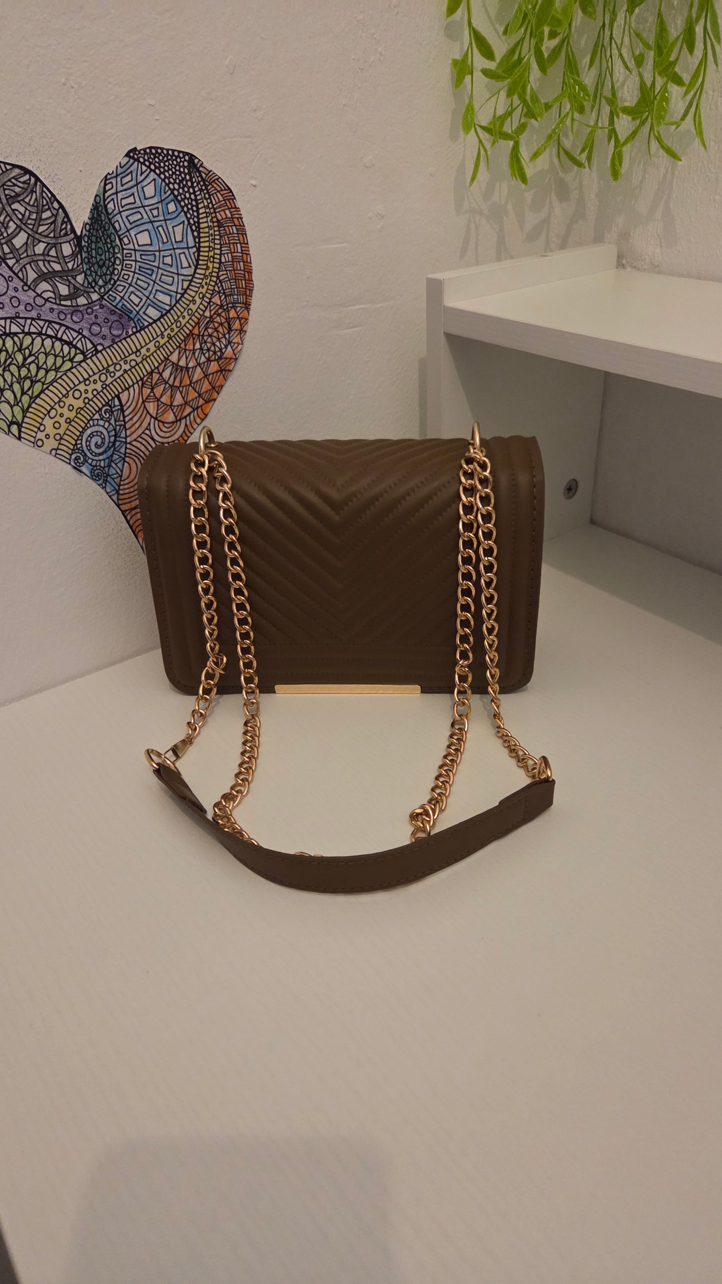 Andrea B Luxe Chocolate Chain Bag