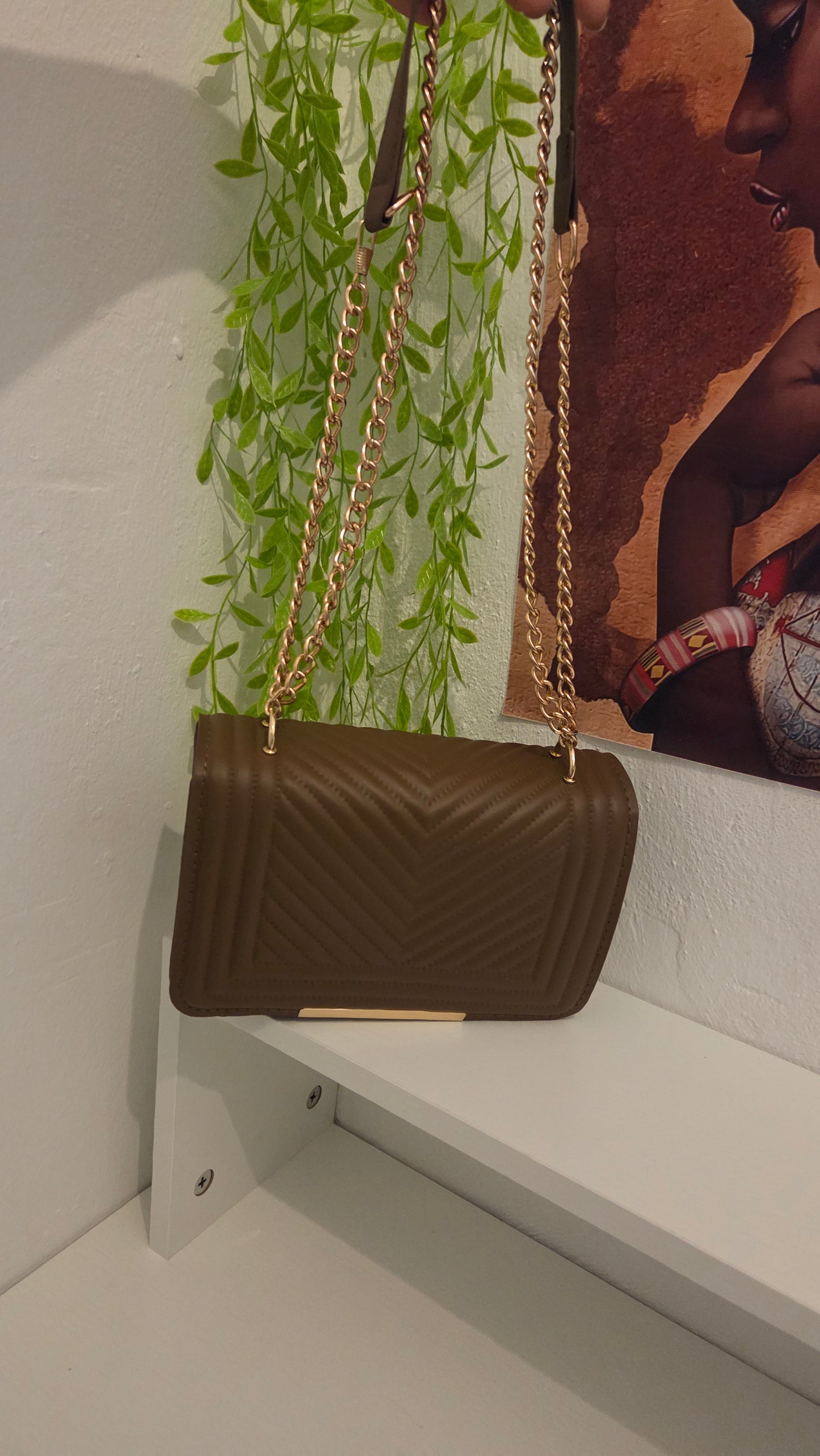 Andrea B Luxe Chocolate Chain Bag