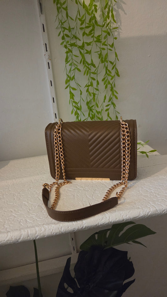 Andrea B Luxe Chocolate Chain Bag