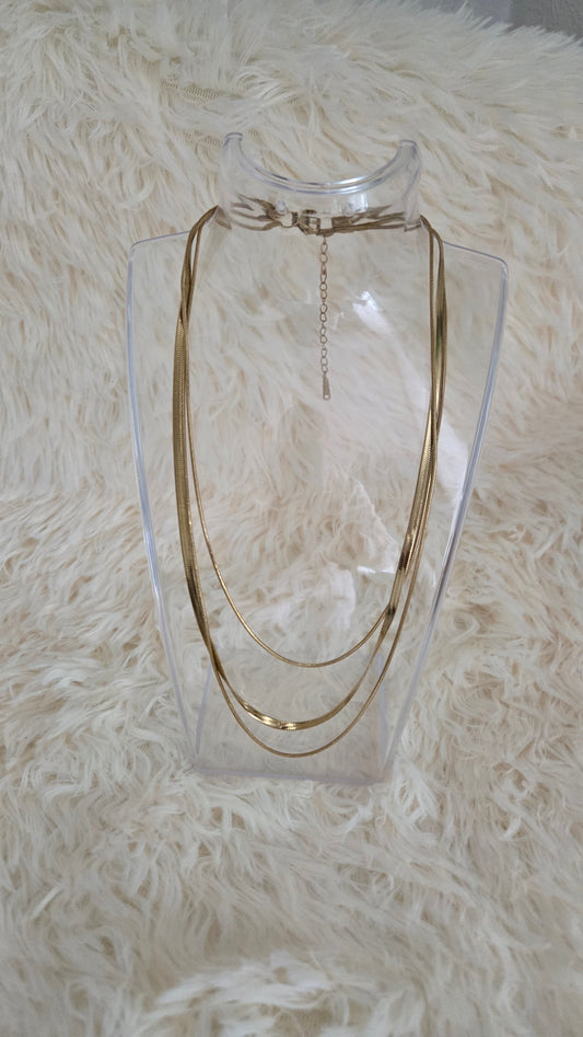 Monaco Triple Snake Chain Necklace