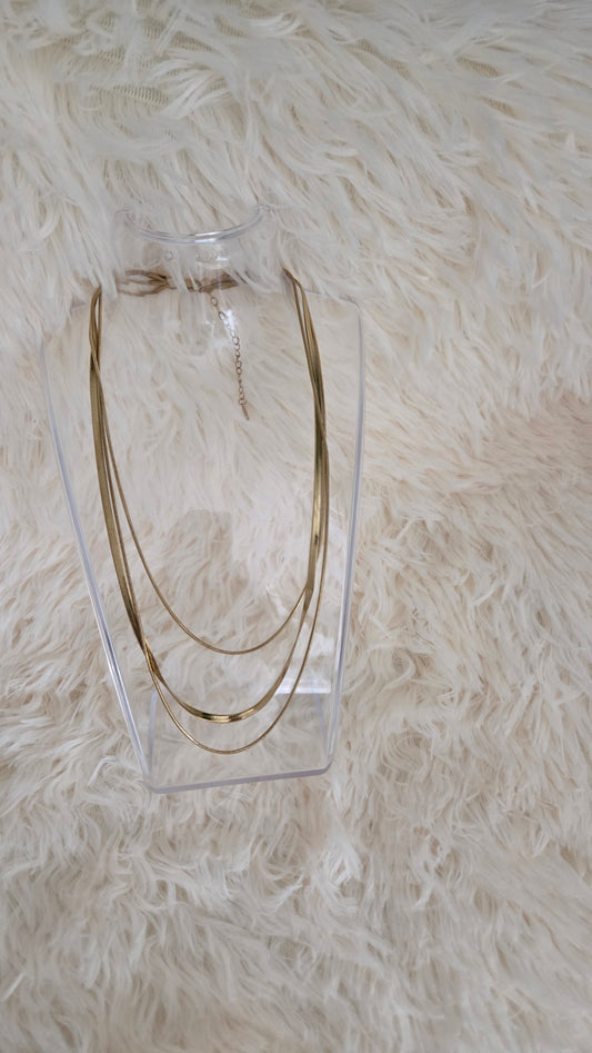 Monaco Triple Snake Chain Necklace