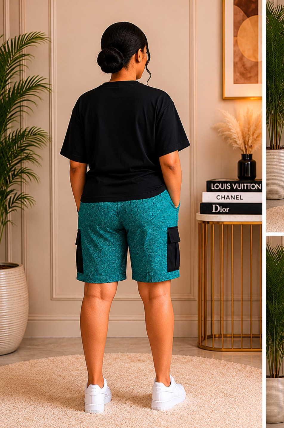 Casual Cargo Shorts Two-Piece Set