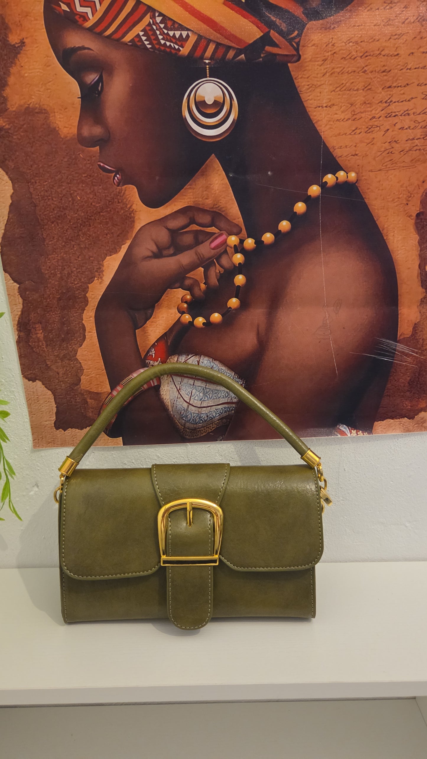 Andrea B Luxe Olive Luxe Crossbody Bag
