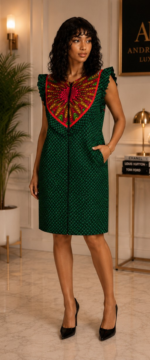 Emerald Luxe Pocket Dress