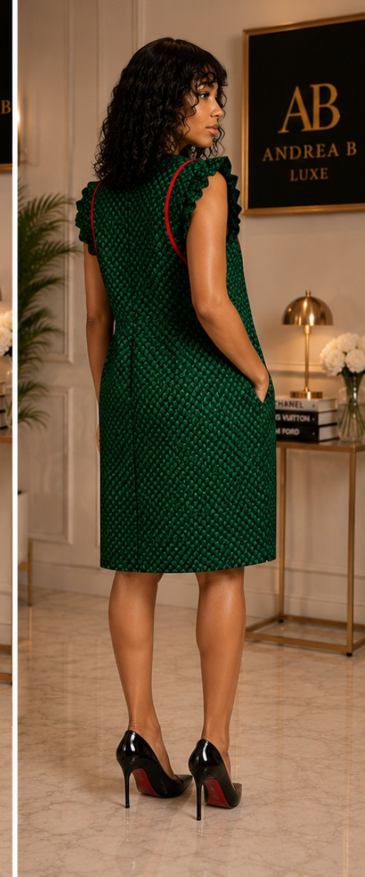 Emerald Luxe Pocket Dress