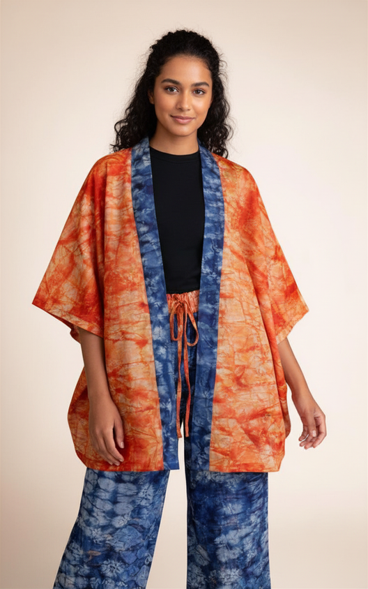 Andrea B Luxe Signature Ankara Set (Kimono Styling & Wide-Leg Pants)