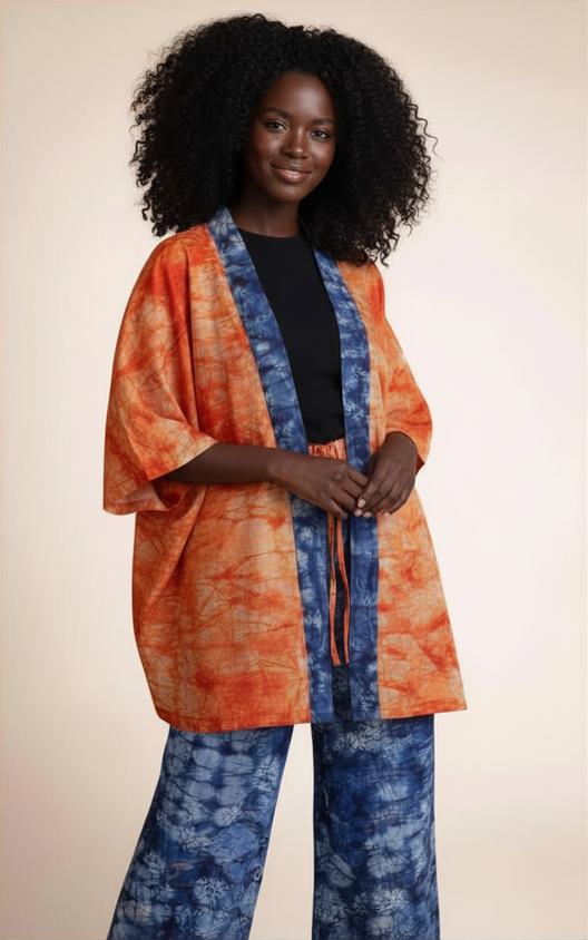 Andrea B Luxe Signature Ankara Set (Kimono Styling & Wide-Leg Pants)