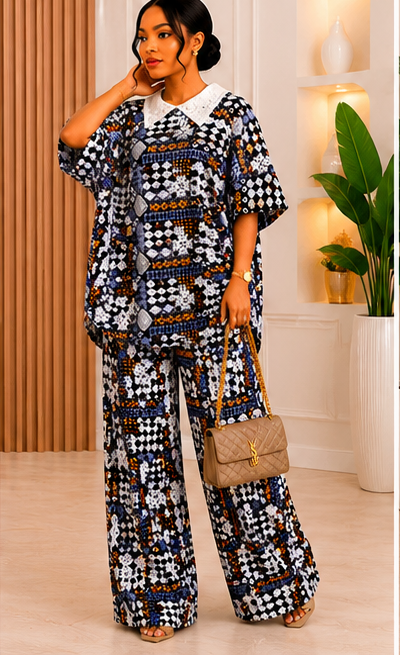 Elegant Printed Palazzo Two-Piece Set