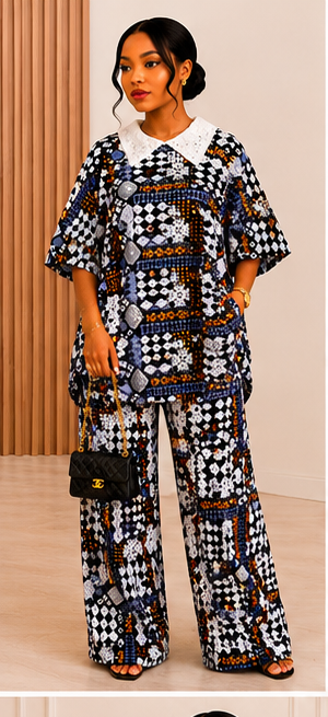 Elegant Printed Palazzo Two-Piece Set