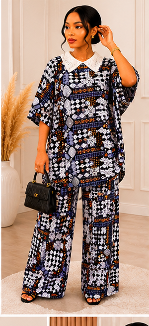Elegant Printed Palazzo Two-Piece Set