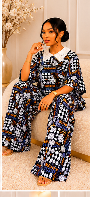 Elegant Printed Palazzo Two-Piece Set