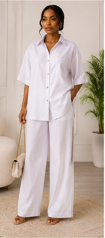 Ivory Luxe Relaxed Palazzo Set